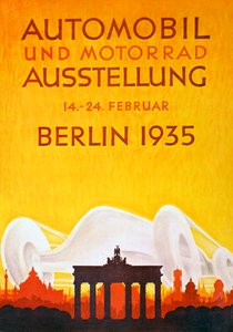 1935年2月、ベルリンでの自動車とオートバイの博覧会を宣伝するポスター