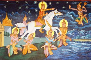 Preah Prom Rath MonasterySiddhartha Gautama wandered at the palace aloneかつては満足していた贅沢が、今ではグロテスクなものになってしまったカンボジア・シェムリアップ 作： Unbekannt