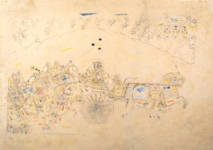 マン・シンと彼のハーレムの肖像画のための準備研究、1810-15。