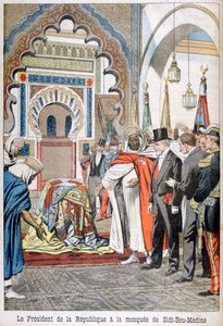 1903年、アルジェリアのトレムセンにあるシディブメディネのモスクを訪問したルベー大統領 作： Unbekannt