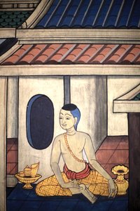 ラーマ王子。ラーマ3世の時代に作られたヴィハーラの内壁には、ラマキアンを描いた詳細な壁画が描かれています。ワット・ポー（Wat Pho） - ワット・プラ・チェットゥフォン（Wat Phra Chettuphon）。1788.バンコク。タイ 作： Unbekannt