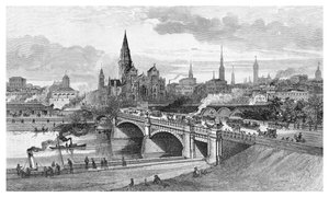 プリンセスブリッジ、メルボルン、ビクトリア、オーストラリア、1886 作： Unbekannt