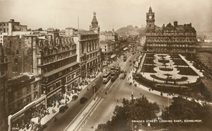 プリンセスストリートルッキングイースト、エディンバラ、c1920s。 作： Unbekannt