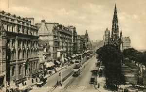 プリンセスストリートルッキングイースト、エディンバラ、c1920s。 作： Unbekannt