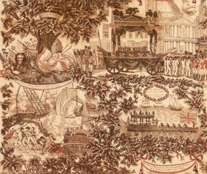 ネルソン子爵子爵の葬列を描いたリネンのプリント パネル、1806 年 作： Unbekannt
