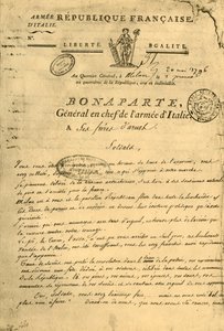 1796年5月20日、1921年、ナポレオンによる兄弟への布告。 作： Unbekannt