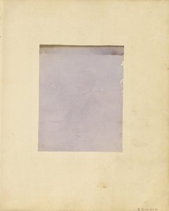着席した男の横顔の肖像画 作： Unbekannt