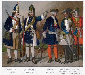 1704年の19世紀のプロイセンとフランスの兵士 作： Unbekannt