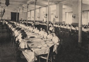 1889年の食堂のスモーリニー高貴な乙女研究所の生徒