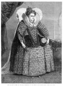 エリザベス女王、1872年にスペインのアルマダの敗北で王室感謝祭の衣装を着た