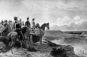 ビクトリア女王が部隊を見直し、アルダーショット、1856年、c1920 作： Unbekannt