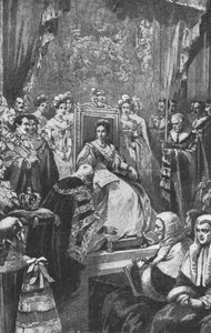 ビクトリア女王の最初の議会：開会式、1837年11月20日、1901年。 作： Unbekannt