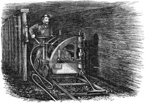レール搭載石炭切断機、1864 作： Unbekannt