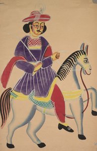 馬に乗るラジャ、1800年代。 作： Unbekannt