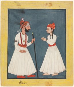 Raja Shamsher Sen with a Youth、1760-70。 作： Unbekannt