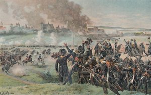 ラティスボンの前の野原でのナポレオンの再現、1809、1896。 作： Unbekannt