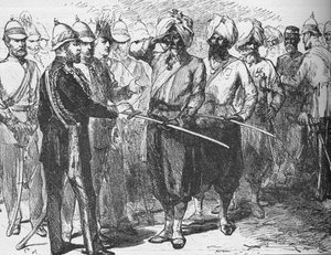 1876年1月、インドのラクナウ防衛の生存者のためのレセプション