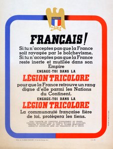 ヴィシーフランスのレジオントリコロールの募集ポスター、1942年 作： Unbekannt