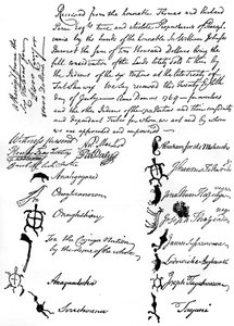 英米先住民族間の条約の複製の減少、1769、c1880 作： Unbekannt