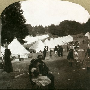 難民は1906年にゴールデンゲートパークの球場でキャンプをします。 作： Unbekannt