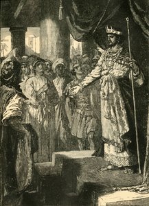 若い男性の助言を受け入れるRehoboam、1890年。 作： Unbekannt