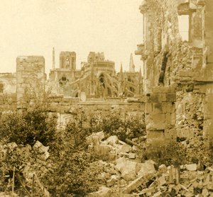 ランス大聖堂、フランス北部ランス、c1914-c1918 作： Unbekannt