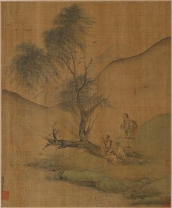 柳の下で休む、おそらく明王朝、1368-1644。 作： Unbekannt
