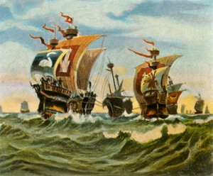 ヴィクチュアルブラザーズの敗北後のハンブルク艦隊の帰還、1401年、1936年。 作： Unbekannt