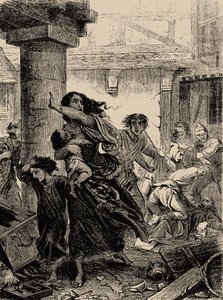 1096、1866年のユダヤ人のラインランド虐殺。 作： Unbekannt
