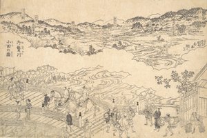 大村川と織田橋、1700年。 作： Unbekannt