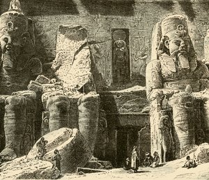 Abousimbelの岩の寺院、1890年。