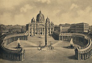 ローマ-バシリカとサンピエトロ広場。バチカン宮殿、1910