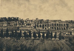 ローマ-セプティミウスセウェルス宮殿の下部構造の壮大な遺跡、1910年。 作： Unbekannt