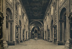 ローマ-聖ヨハネラテラノボロミーニ教会のメイン身廊、アーチ。 1650、1910 作： Unbekannt