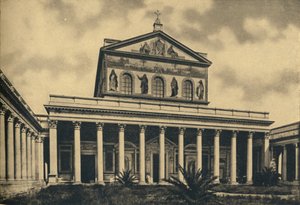 ローマ-壁のないセントポール大聖堂の主要なファサード、1910年。 作： Unbekannt