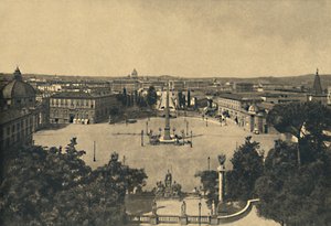 ローマ-ピンチアンガーデンからの眺め：ポポロのポプラの木の広場、1910