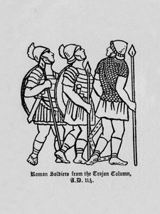 トラヤヌスの柱からのローマの兵士AD 114、1910
