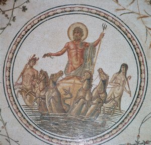 ネプチューンの勝利のローマ時代のモザイク、2 世紀 作： Unbekannt