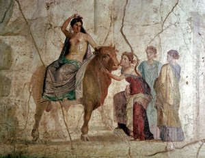 エウロパのレイプ、ジェイソンの家、ポンペイ、イタリアのローマの壁画 作： Unbekannt