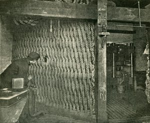 爆発性の銃綿を押している間の保護に使用されるロープスクリーン、1901年。 作： Unbekannt