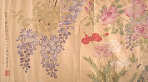 バラと藤、おそらく18～19世紀。 作： Unbekannt