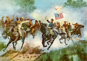ラフライダーがスペインの前哨基地、キューバ、スペイン-アメリカ戦争、1898年を刻印 作： Unbekannt