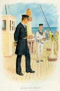 イギリス海軍中尉と信号少年、c1890-c1893