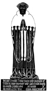 中世の彫刻が施された真鍮の摩擦、1481 1901