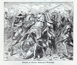 シュヴァーベンのルドルフ、致命傷1882 作： Unbekannt