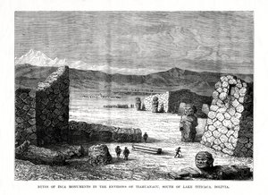 1877年、ボリビアのチチカカ湖の南、ティアワナク周辺のインカ遺跡の遺跡 作： Unbekannt