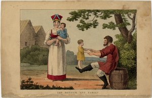 ロシアの農民家族、1810年代 作： Unbekannt
