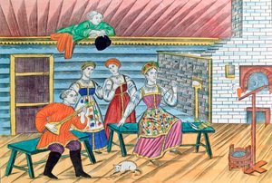 1856年のロシアのインテリアシーン 作： Unbekannt