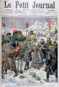 1904年に日本人が満州に引き渡された満州人によって囚人を捕らえたロシアの看護師