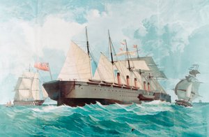 SSグレートイースタン、IKブルネルスの偉大な蒸気船、1858年 作： Unbekannt